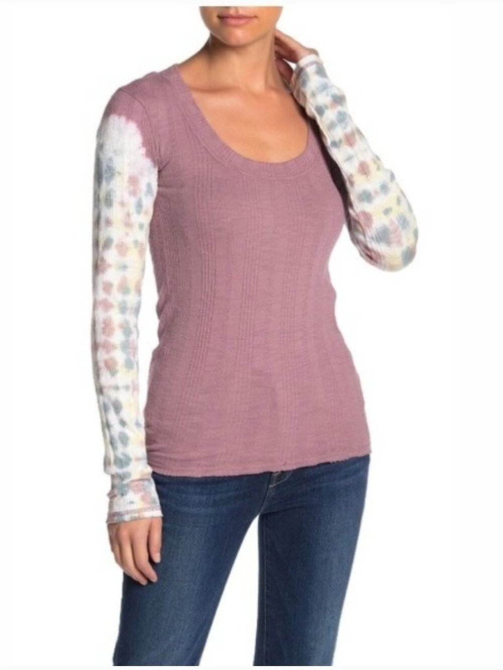 Free People Long Sleeveed Top in Misty Mountain Size Medium NWT